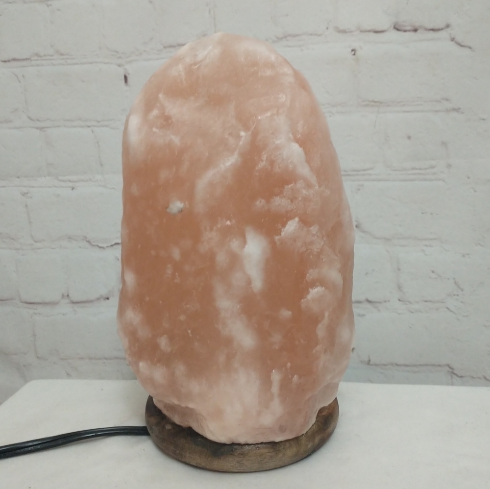Natural Pink HIMALAYAN salt Lamp on Wood Base 2 Setting Low / High Switch 8.5" - Picture 5 of 11